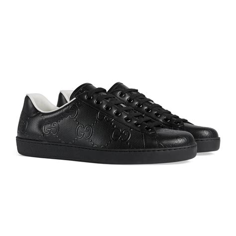 gucci black sneakers|men black gucci sneakers price.